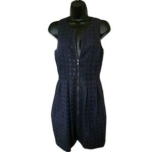 ❤️Club Monaco Navy Blue Square Textured Mini Dress☆